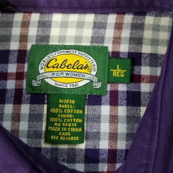 Cabela's shirt jacket purple outdoor wear large - Picture 9 of 9